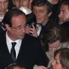 François Hollande et Valérie Trierweiler le 19 mars 2012 à la synagogue Nazareth de Paris lors d'un hommage rendu aux victimes de la tuerie de Toulouse