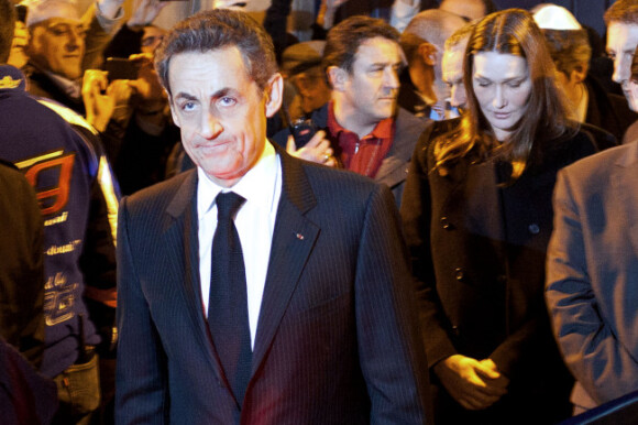 Nicolas Sarkozy et Carla Bruni le 19 mars à la synagogue Nazareth à Paris lors d'un hommage rendu aux victimes de la tuerie de Toulouse