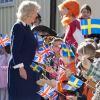 Camilla Parker Bowles en visite avc la reine Silvia de Suède à l'école primaire internationale britannique de Stockholm, le 23 mars 2012.