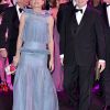 C'est au bras de son oncle le prince Albert de Monaco que Charlotte Casiraghi s'est présentée au  Bal de la Rose 2012, samedi 24  mars, au Sporting Club de la principauté.