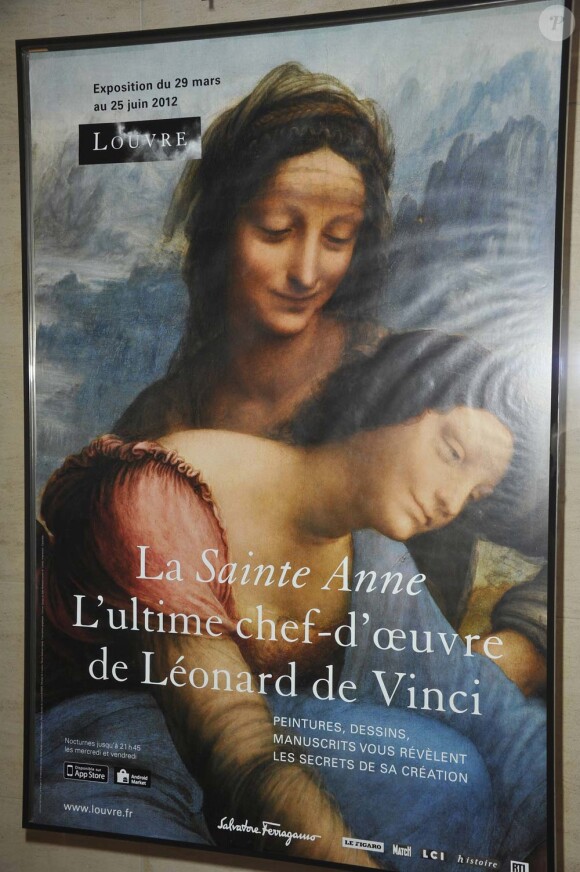 Vernissage de l'exposition La Sainte Anne, l'ultime chef-d'oeuvre de Léonard de Vinci, au Louvre, le 27 mars 2012.