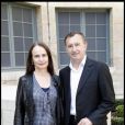 Christophe Malavoy et sa femme lors de l'installation de Jean-Jacques Annaud au sein de l'Académie des Beaux-Arts à Paris le 28 mars 2012