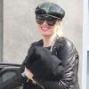 Gwen Stefani, stylée, se rend aux studios South Music & Sound Design à Santa Monica pour finaliser le nouvel album de No Doubt. Le 28 mars 2012.