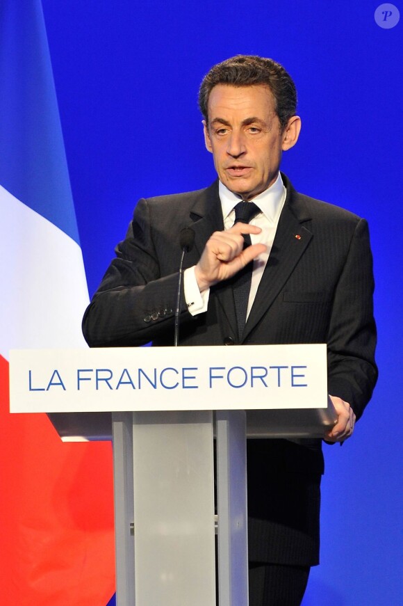 Nicolas Sarkozy donne un meeting à Saint-Raphaël. 7 avril 2012