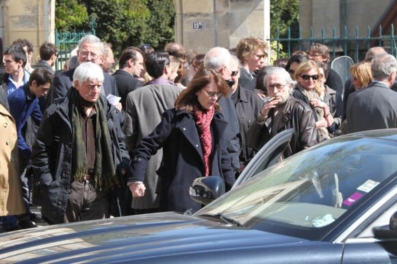 Claire Nadeau et Luis Rego lors des obsèques de Philippe Bruneau le 3 avril 2012 en l'église Saint-Ouen de Caen