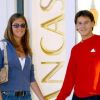 Guillermo Coria et sa femme Carla le 21 avril 2004 à Monaco