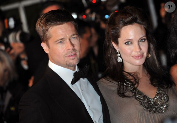 Angelina Jolie et Brad Pitt au festival de Cannes en 2008. L'actrice est enceinte des jumeaux Knox et Vivienne