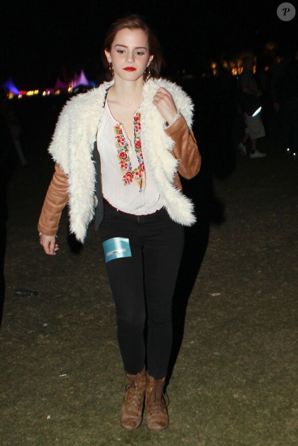 Emma Watson à Indio lors du Festival de Coachella, le 15 avril 2012.