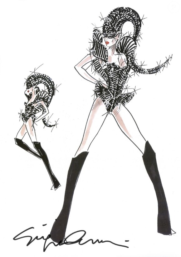 Looks imaginés par Giorgio Armani pour la tournée 2012 de Lady Gaga