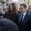 Nicolas Sarkozy et Carla Bruni, enthousiastes à Nice le 20 avril 2012