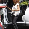 Halle Berry part chercher sa fille Nahla à l'école et arbore une nouvelle coupe de cheveux, le vendredi 20 avril à Los Angeles.