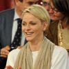 La princesse Charlene lors d'un concours canin à Monaco le 28 avril 2012