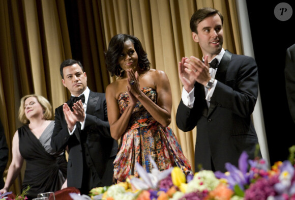 Michelle Obama lors du traditionnel dîner des correspondants de la Maison Blanche le 28 avril 2012 à Washington DC