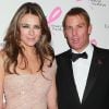 Elizabeth Hurley et son fiancé Shane Warne assistaient à la soirée Hot Pink de la Breast Cancer Reaserch Fondation au Waldorf Astoria. New York, le 30 avril 2012.