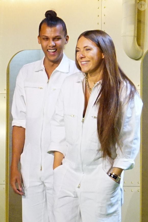 Le chanteur Stromae et sa femme Coralie Barbier (styliste) Paris le 6 avril 2018.