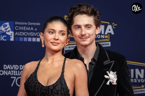 Kylie Jenner et Timothée Chalamet pendant la 70e édition de David Di Donatello aux studios Cinecitta le 7 mai 2025 à Rome, en Italie.
