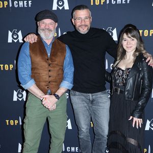 Philippe Etchebest, Glenn Viel et Juju Fitcats assistent à la première de Top Chef Saison 15 le 11 mars 2024 à Paris, France. Photo by Jerome Domine/ABACAPRESS.COM