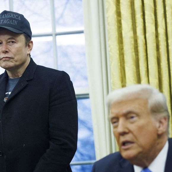 Le président Donald Trump et Elon Musk, accompagné de son fils X, donnent une conférence de presse pour défendre les premières coupes budgétaires du Department of Government Efficiency (DOGE) dirigé par le patron de Space X et Tesla.
Washington, le 11 février 2025.
©Photo Press Service / BESTIMAGE