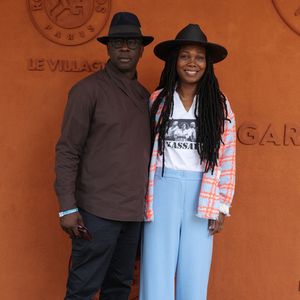 Lilian Thuram et sa femme Kareen Guiock Thuram - Célébrités au village des Internationaux de France de tennis de Roland Garros 2024 à Paris le 7 juin 2024.  © Jacovides-Moreau/Bestimage