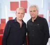 Exclusif - Jean-Christian Fraiscinet et Dominiquer Rocheteau lors de l'enregistrement de l'émission Vivement dimanche au studio Rive gauche, présentée par M.Drucker, diffusée sur France 3 le 10 mai 2026, à Paris, France, le 14 avril 2026. © Guillaume Gaffiot/Bestimage