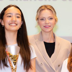La princesse Charlène de Monaco - La princesse C.de Monaco, en compagnie de son frère G.Wittstock, participe à la remise des prix de la "Journée du respect" au collège Charles III à Monaco, le 29 avril 2025. © Olivier Huitel / Pool Monaco / Bestimage