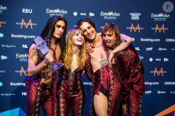 L'Italie remporte le concours musical Eurovision 2021 grâce à la performance du groupe Måneskin. Rotterdam. Le 22 mai 2021. Photo par Bestimage
