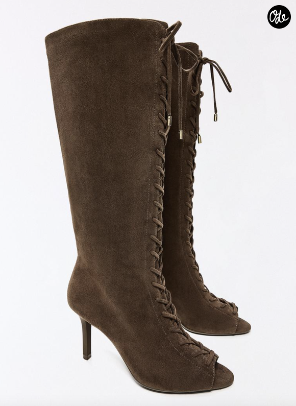 BOTTES À TALON CORSET PEEP TOE