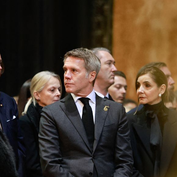 Marina Ricolfi Doria, Le prince Emmanuel-Philibert de Savoie, La princesse Clotilde Courau de Savoie - La cérémonie funéraire de Victor Emmanuel de Savoie, fils du dernier roi d'Italie, en la cathédrale Saint-Jean-Baptiste de Turin, le 10 février 2024.