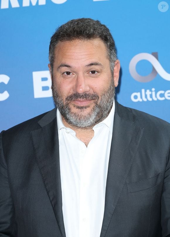 Bruce Toussaint lors de la conférence de presse de rentrée BFM TV. - RMC du groupe Altice France à Paris, France, le 31 août 2023. © Coadic Guirec/Bestimage