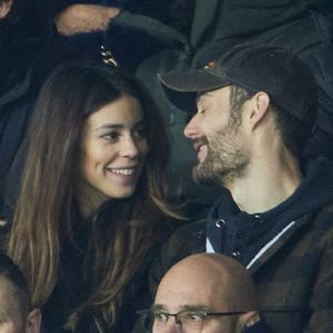 Exclusif - Louis Sarkozy et sa femme Natali Husic en tribunes du match de Ligue 1 Uber Eats "PSG contre Reims" (1-1) au Parc des Princes, le 29 janvier 2023.

Photo : Agence / Bestimage