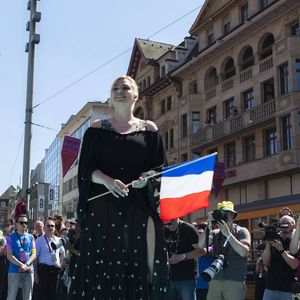 Le 11 mai 2025 à Bâle en Suisse, pour le concours de l'Eurovision : Louane (Credit Image: © Baden Roth/ZUMA Press Wire)