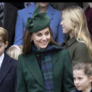 Le prince Louis, le prince George, la princesse de Galles et la princesse Charlotte après le service religieux du matin de Noël à l'église St Mary Magdalene à Sandringham, Norfolk, Angleterre, Royaume-Uni, le mercredi 25 décembre 2024. Photo par Stephen Lock/i-Images/ABACAPRESS.COM