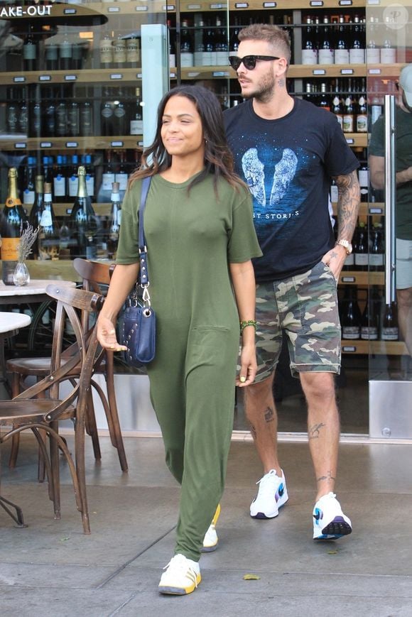 Christina Milian et son compagnon Matt Pokora (M. Pokora) font du shopping chez "Wally's" à Beverly Hills. Los Angeles, le 15 novembre 2018.