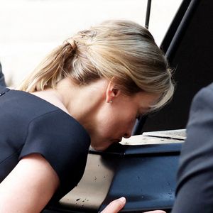 Audrey Crespo-Mara - Sorties des obsèques de Thierry Ardisson en l’église Saint-Roch de Paris, France, le 17 juillet 2025. 
© Clovis-Jacovides/Bestimage