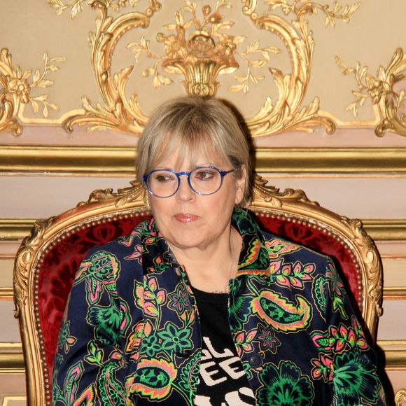 Laurence Boccolini au défilé de mode Fabienne.Thibeault Pictur Elle femmes rondes à la mairie du huitième arrondissement de Paris.
© Philippe Baldini / Bestimage