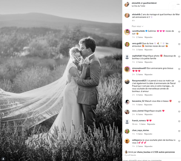 Gauthier Le Bret, journaliste de CNews et Europe 1, et sa femme Eloïse lors de leur mariage il y a de cela deux ans.