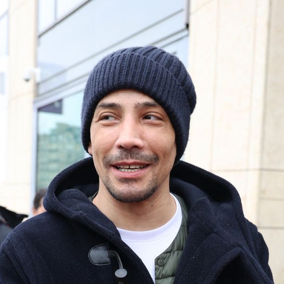 Exclusif - Steevy Boulay à la sortie des studios de RTL à Neuilly-sur-Seine, France, le 12 février 2025. © Bestimage