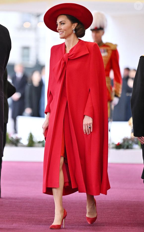 Catherine (Kate) Middleton, princesse de Galles - Cérémonie de bienvenue du président de la Corée du Sud et de sa femme à Horse Guards Parade à Londres, le 21 novembre 2023.