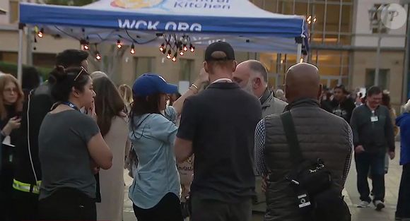 Le prince Harry et Meghan Markle se rendent au Pasadena Convention Center avec les services d secours et les victimes des incendies de Eaton à Los Angeles.