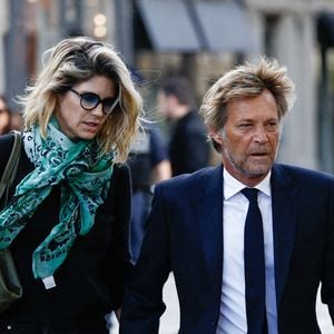 Alice Taglioni et son compagnon Laurent Delahousse - Arrivées aux obsèques de Nicolas Altmayer en l’Église de Saint-Germain-des-Prés à Paris le 31 aout 2026. © Dominique Jacovides-Cyril Moreau/Bestimage
