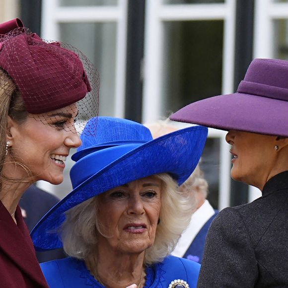 Kate Middleton, princesse de Galles, Camilla Parker Bowles et la Première dame Melania Trump au château de Windsor. © Aaron Chown/WPA-Pool / Julien Burton via Bestimage