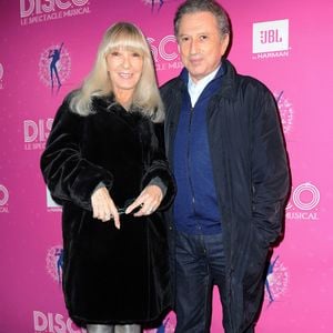 Michel Drucker et son épouse Dany Saval - Exclusif - Derniere du spectacle 'Disco' aux Folies Bergeres a Paris le 10 janvier 2014. Agence / Bestimage
