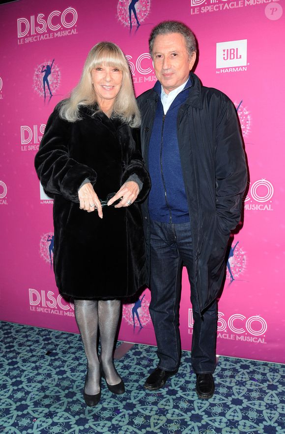 Michel Drucker et son épouse Dany Saval - Exclusif - Derniere du spectacle 'Disco' aux Folies Bergeres a Paris le 10 janvier 2014. Agence / Bestimage