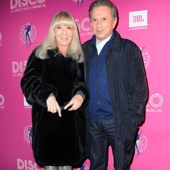 Michel Drucker et son épouse Dany Saval - Exclusif - Derniere du spectacle 'Disco' aux Folies Bergeres a Paris le 10 janvier 2014. Agence / Bestimage