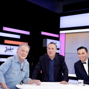 Exclusif - Herbert Leonard, Julien Lepers et Jordan de Luxe lors de l'enregistrement de l'émission "Chez Jordan de Luxe" à Paris le 8 octobre 2024.