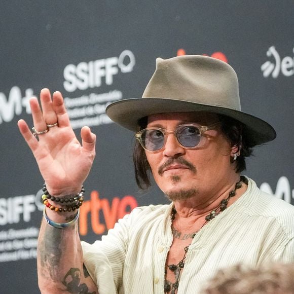 L'acteur et réalisateur Johnny Depp lors de la conférence de presse du film 'Modì', à l'occasion de la 72e édition du Festival du film de San Sebastian, le 24 septembre 2024, à San Sebastian, Guipuzcoa, Pays basque (Espagne). Photo by Unanue/Europa Press/ABACAPRESS.COM