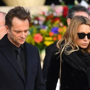 David Hallyday et Laura Smet après la cérémonie funéraire organisée en mémoire de Johnny Hallyday à Paris, France le 9 décembre 2017.