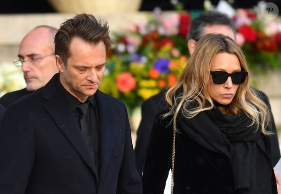 David Hallyday et Laura Smet après la cérémonie funéraire organisée en mémoire de Johnny Hallyday à Paris, France le 9 décembre 2017.