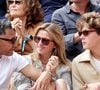 Sarah Poniatowski (Lavoine) avec son compagnon Roschdy Zem et son fils Roman dans les tribunes lors des Internationaux de France de Tennis de Roland Garros. Paris © Dominique Jacovides/Bestimage
