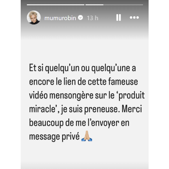 Muriel Robin prend la parole en story sur Instagram